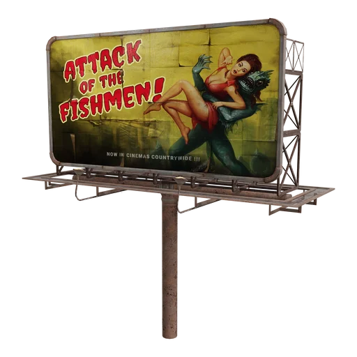 Рекламный щит "Нападение рыболюдей"