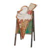 Зеленая вывеска с мороженым